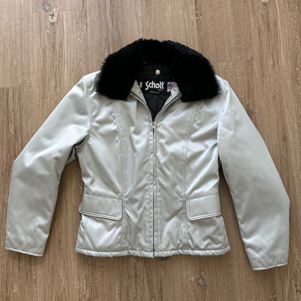 Schott NYC Perfecto Vintage Y2K Aviator Nylon Jacket. Made in USA, size S.